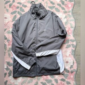 Reebok Gray and White Windbreaker Jacket